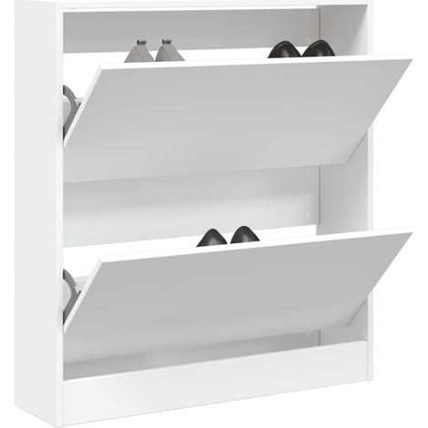 Schuhschrank Weiß 80x21x87,5 cm Holzwerkstoff