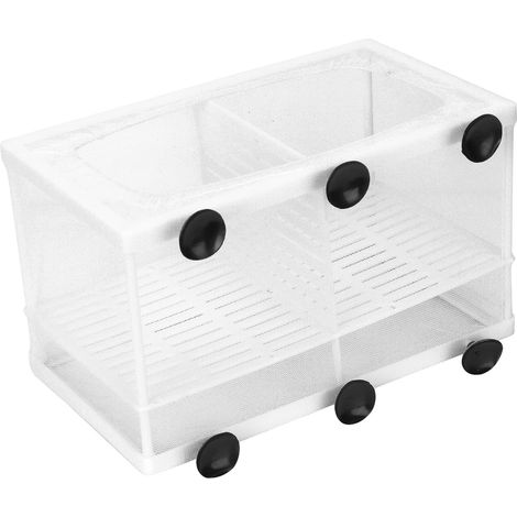 Fischbrutkasten für die Fischzucht, Aquarium mit Saugnäpfen, Fischbrutbecken (groß mit Trennwand) (1/5)