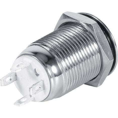 Interrupteur Bouton-Poussoir Étanche 12mm Métallique Momentané LED Blanche 3V (1/3)