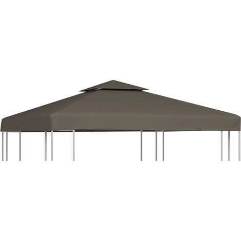Pavillon-Dachplane mit Kaminabzug 310 g/m² 3x3 m Taupe