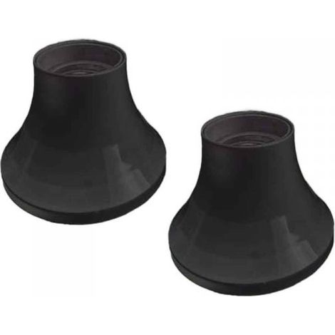 2 Pezzi Portalampade E27 Portalampada Da Parete Con Base Dritto in Termoplastico Nero