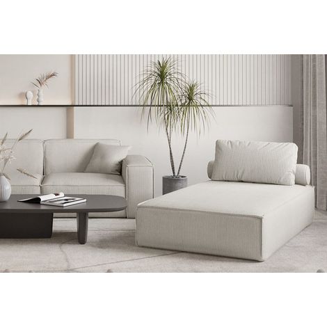 Chaiselongue Sezlong Liege CELES PREMIUM in Stoff Scala Sandgrau (1/3)