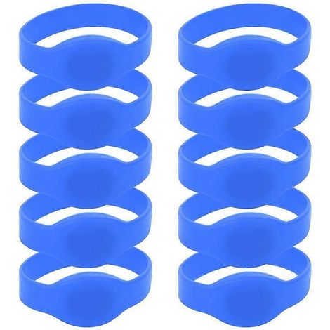 Lot de 10 bracelets RFID, 125 kHz, indice de protection IP68, adaptés à la gestion des cartes d'accès/d'identification dans les piscines d'hôtels, les saunas et autres lieux similaires. (1/5)