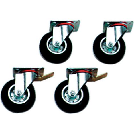 Kit de 4 roues - 2 avec freins - Diamond