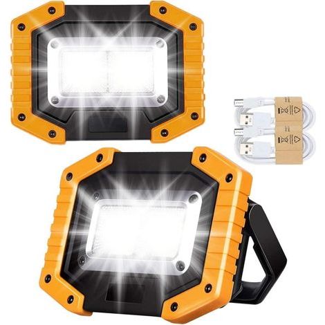 Lampe de travail LED 30 W rechargeable COB super lumineuse 2000 lm batterie externe lampe de sécurité USB étanche pour garage, camping, randonnée, pêche, barbecue (1/5)