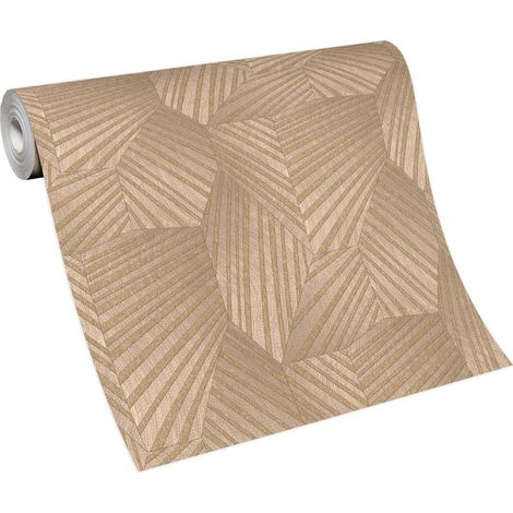 Papier peint motif beige clair pour chambre adulte Tapisserie motif beige salon et couloir Papier peint intissé graphique bureau (1/5)