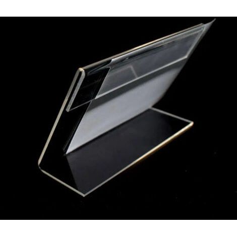 Lot de 48 porte-étiquettes de prix en acrylique transparent pour boulangerie, épicerie et bureau (6 x 4 cm) (1/5)