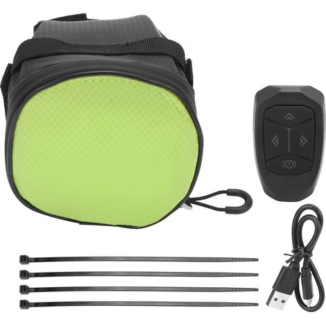 Sacoche de selle vélo avec feu arrière LED et signal d'avertissement, télécommande sans fil (1/5)