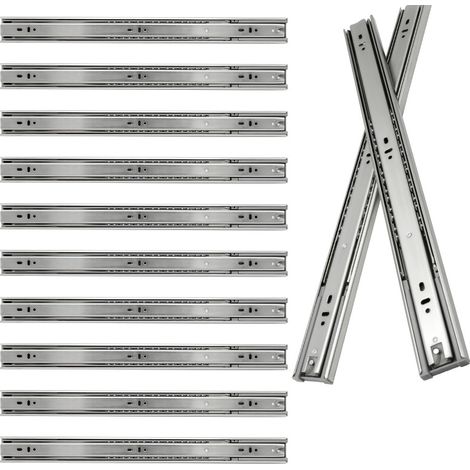 Schubladenschienen Schubladenauszug Auszugsschiene Rollenführung Schiene Schubladen Kugelführung Selbsteinzug Vollauszug Länge 550mm 5Paar (1/5)