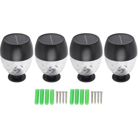 Pair 4pcs Éclairage Solaire Extérieur Résistant à l'Eau Capteur de Lumière Automatique pour Jardin Clôture Cour- (1/5)
