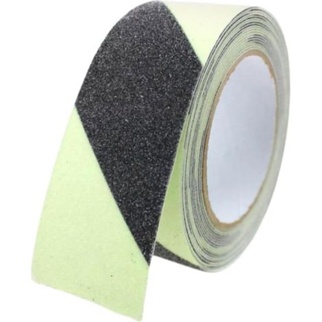 1 Lumineux Ruban Avertissement Lumineux de Antidérapant pour Sécuriser Escaliers et Zones Sombres Ruban Adhésif Ruban Antidérapant Adhésif, Ruban Autocollant Anti-Dérapante 2,5cm×5m (1/5)