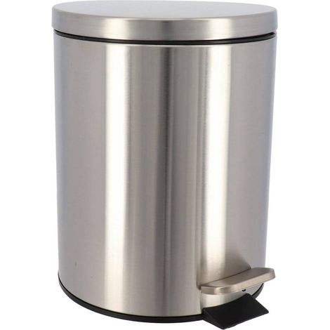 Poubelle acier inoxydable ronde 5l - chrome - Tendance (1/5)