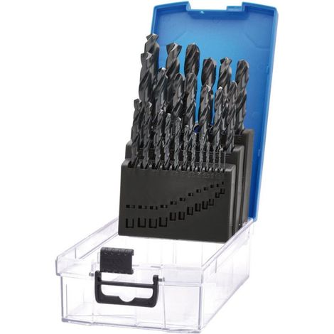 Set di punte per metalli HSS, punte da 1 a 13 mm, confezione da 25 punte
