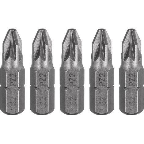 5 pièces PZ2 Embout de tournevis longueur 25 mm/1" en acier S2 (1/5)