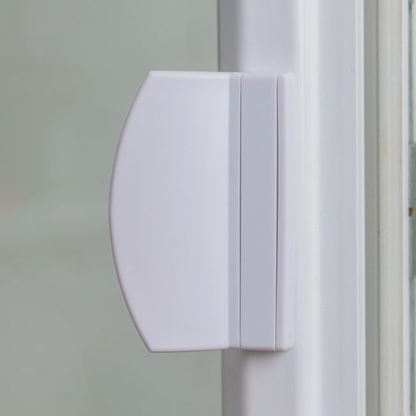 Poignée de porte, en Blanc RAL 9016, plastique ASA, pour porte de terrasse, porte de balcon, jusqu'à 70 mm de distance entre les trous, 25 mm de hauteur, poignée pour cadre de fenêtre en plastique (1/5)