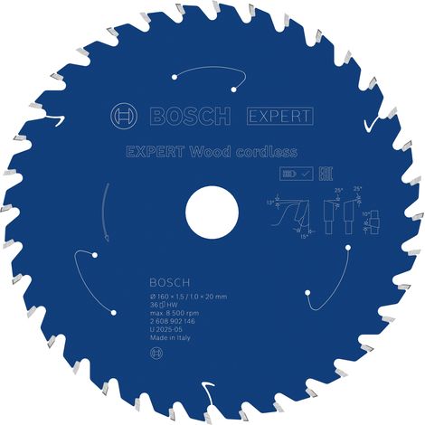 Bosch EXPERT Wood cordless Circular Saw Blade 160 x 1.5/1 x 20 mm T36 2608902146 (1/5)