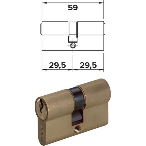 Cilindro Sagomato da Infilare +10+24,5 = 59 (29,5+29,5) Cisa 08010 24,5 mm