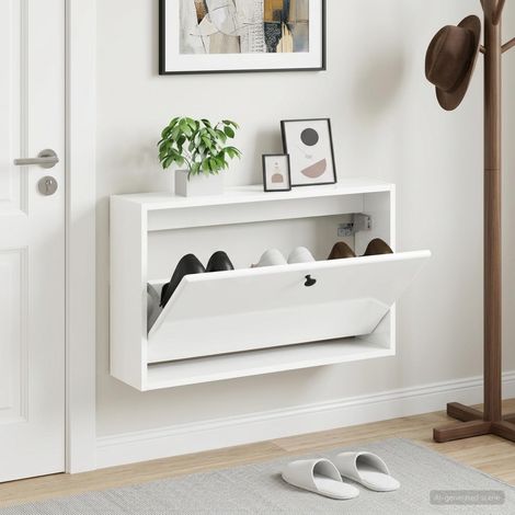 vidaXL Wall-Mounted Shoe Cabinet BREDA 71 x 17 x 43 cm Engineered Wood (1/5)
