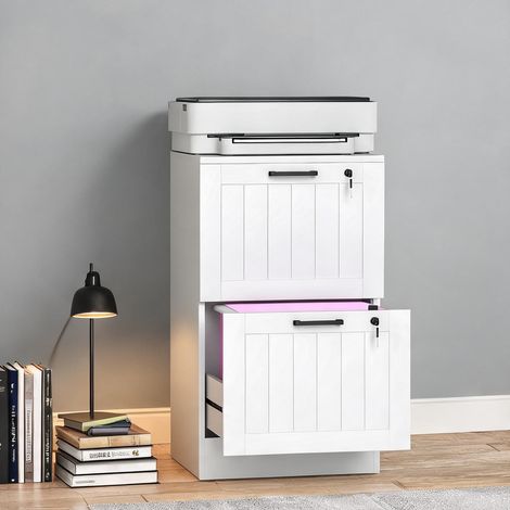 Meuble de rangement de bureau blanco en MDF 40 x 40 x 71 cm (1/5)