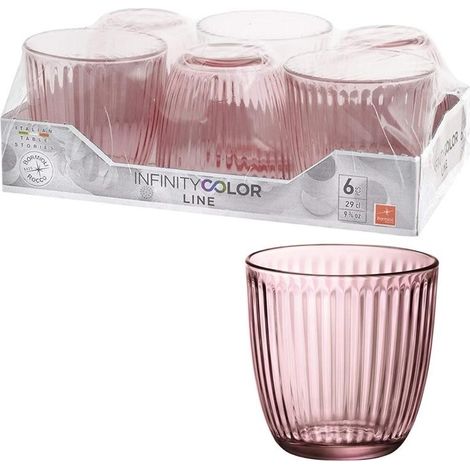 BORMIOLI LINE BICCHIERE ACQUA 6 PEZZI ROSA
