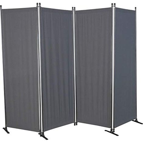 Angerer 4-TLG. Swingtex Paravent, Grigio Scuro (1/4)