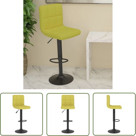 The Living Store Tabouret de bar Vert Tissu - Tabouret De Bar - Tabouret De Comptoir - Chaise De Bar - Chaise De Comptoir - Meuble De Salle À Manger (1/5)