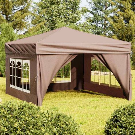 Tente de réception pliable avec parois Taupe 3x3 m (1/5)