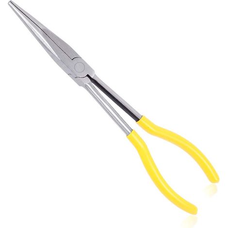 Pince à bec long de 28 cm avec mâchoires dentelées droites (1/5)