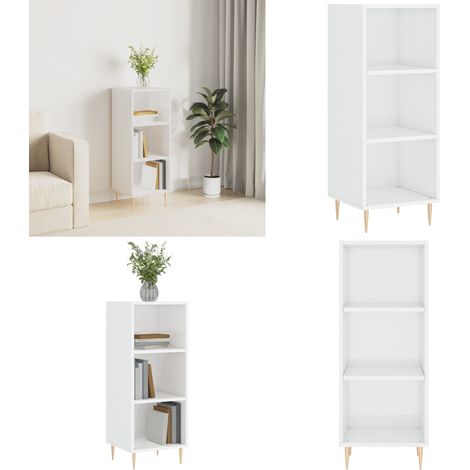 Sideboard Hochglanz-Weiß 34,5x32,5x90 cm Holzwerkstoff - Schreibtisch - Wohnzimmermöbel - Sideboard - Regal - Aufbewahrung - Home & Living (1/5)