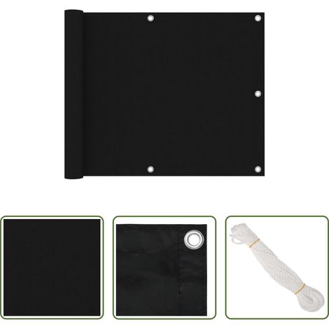vidaXL Protection UV - Écran de balcon Noir 75x400 cm Tissu Oxford (1/5)