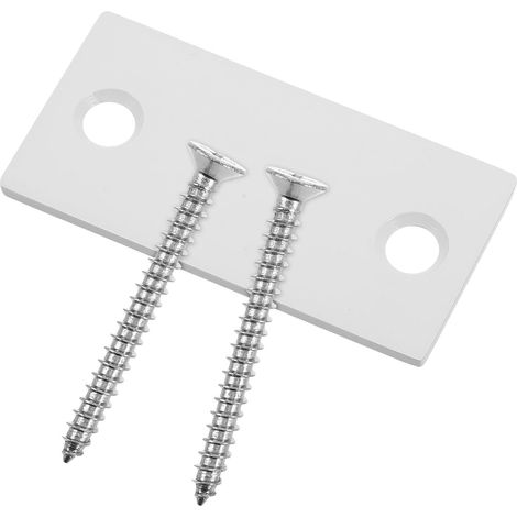 Plaque de Verrouillage de Porte B5 Angle Droit, 1 Pièce Blanche en Acier Inoxydable, Réparation et Protection de Trous pour Portes d’Intérieur, Usage Polyvalent en Maisons et (1/5)