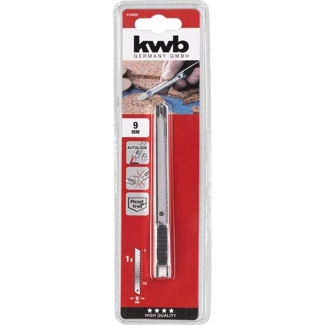 KWB 14909 COLTELLO DA TAGLIO IN ACCIAIO INOX 9 MM 014909 (FUNZIONE AUTOLOCK, ROMPI LAMA) (1/3)