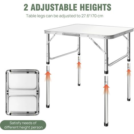75 x 55 x 33/70cm Table de camping portable Table pliante légère Pique-nique Cuisine Plage Randonnée Pêche