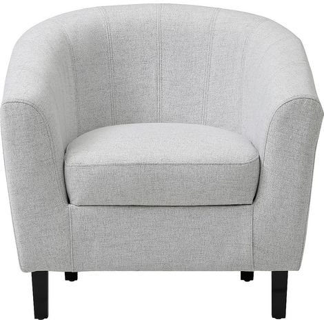 Fauteuil cabriolet en tissu chiné gris clair CRISTOBAL