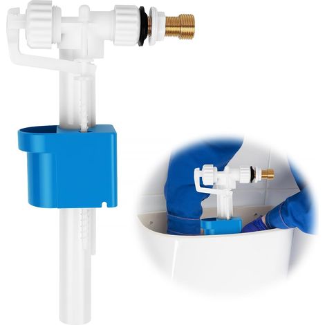 Soupape d'arrivée d'eau du réservoir de toilette avec filetage en laiton de 3/8 pouce, pièce de rechange pour système de chasse d'eau (1/5)