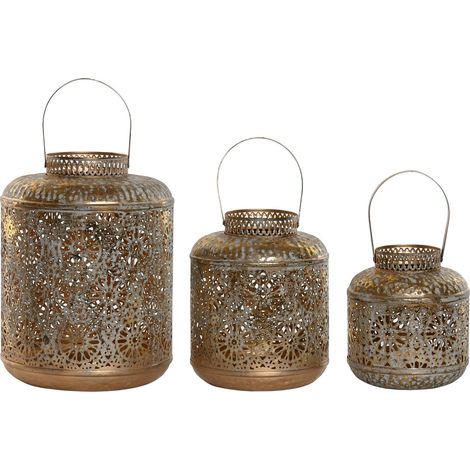 Portavela Set 3 Metal 24X24X32 Decape Dorado (1/4)