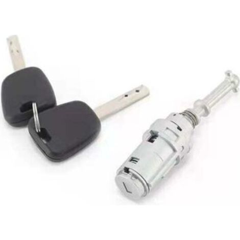 Serrure de porte gauche, cylindre, 2 clé, Convient pour le cylindre de serrure de porte Citroën C2 C3 cylindre de serrure de porte triomphal pièces automobiles (1/4)