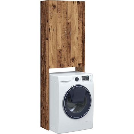 Waschmaschinenschrank Altholz-Optik 64x25,5x190 cm