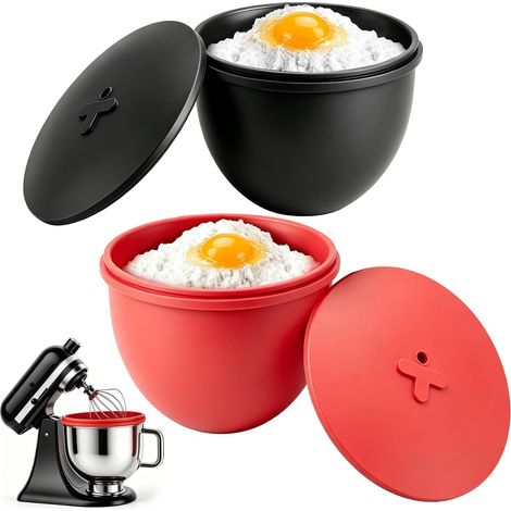 Set of 2 Silicone Bowl Inserts with Lid (1/5)