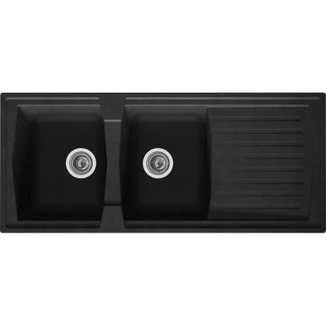 Lavello da cucina Stradour Arena nero 116x50 cm 2 vasche