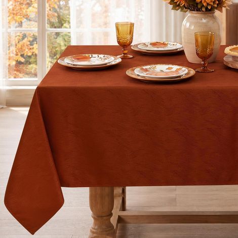 Jacquard Tischdecke rechteckig 152x264 cm wasserdicht auslaufsicher Herbst Deko