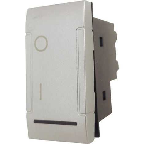 Interruttore bipolare compatibile con living light international air pulsante luce 16ax 250vac silver (1/3)