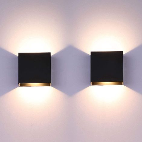 2er-Pack LED-Wandleuchten 6 W – modernes Aluminium – warmweiß 3000 K – blendfrei – für Innenräume: Wohnzimmer, Schlafzimmer, Badezimmer, Küche (1/5)