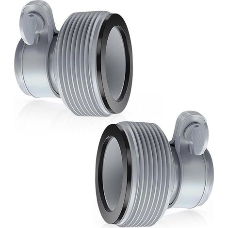 2 Adaptateur Tuyau Piscine, Raccord Pompe 1,5/1,25 Pouces, Connecteur PVC Gris pour Filtration INTEX (1/5)