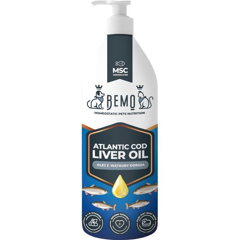Aceite de hígado de bacalao del Atlántico - aceite de hígado de bacalao para perros y gatos 100 ml