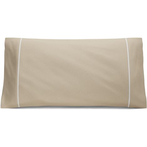 Nalui Funda de Almohada Beig  100% Algodón 180 Hilos, Suave, Fresca, Transpirable, Lavable a 30ºC