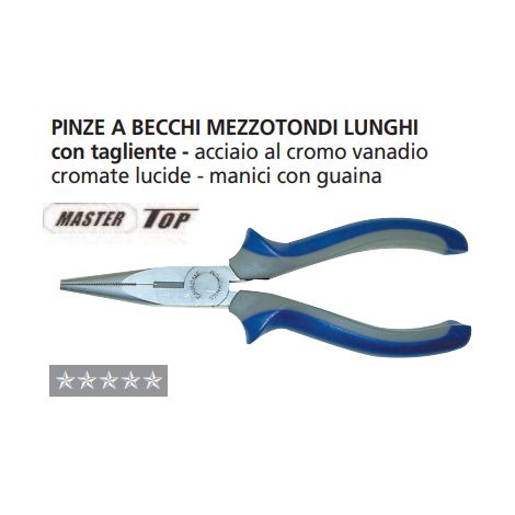 MASTER TOP PINZA BECCHI SEMITONDI DRITTIMANICO BLU/GRIGIO 160MM