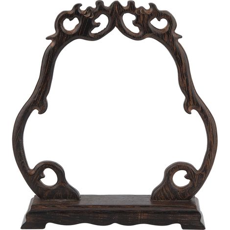 Support de présentation en bois, étagère vintage pour bijoux et jade, décoration de bureau artisanale robuste 20x18cm (1/5)