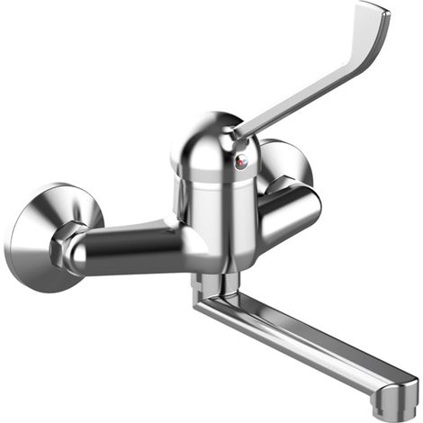 Miscelatore lavello a muro in ottone cromato con leva clinica linea Ten Tiemme (1/2)
