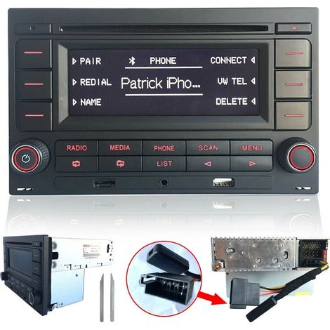 Autoradio Audio Stereo RCN210 für VW Golf MK4 Polo Passat B5 USB MP3 AUX SD Integriertes Bluetooth mit CD Spieler